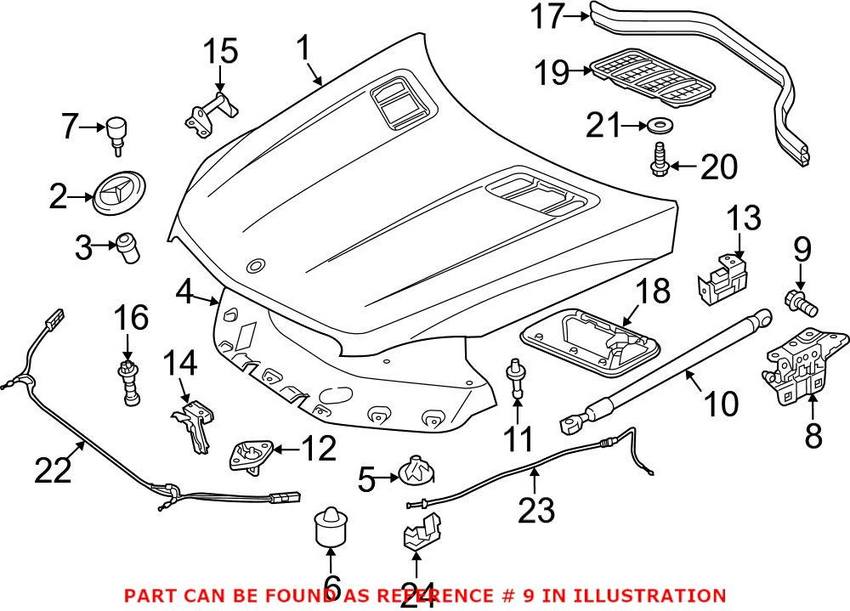 Mercedes Hood Hinge Bolt 0059901700